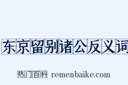 东京留别诸公反义词是什么意思的图片